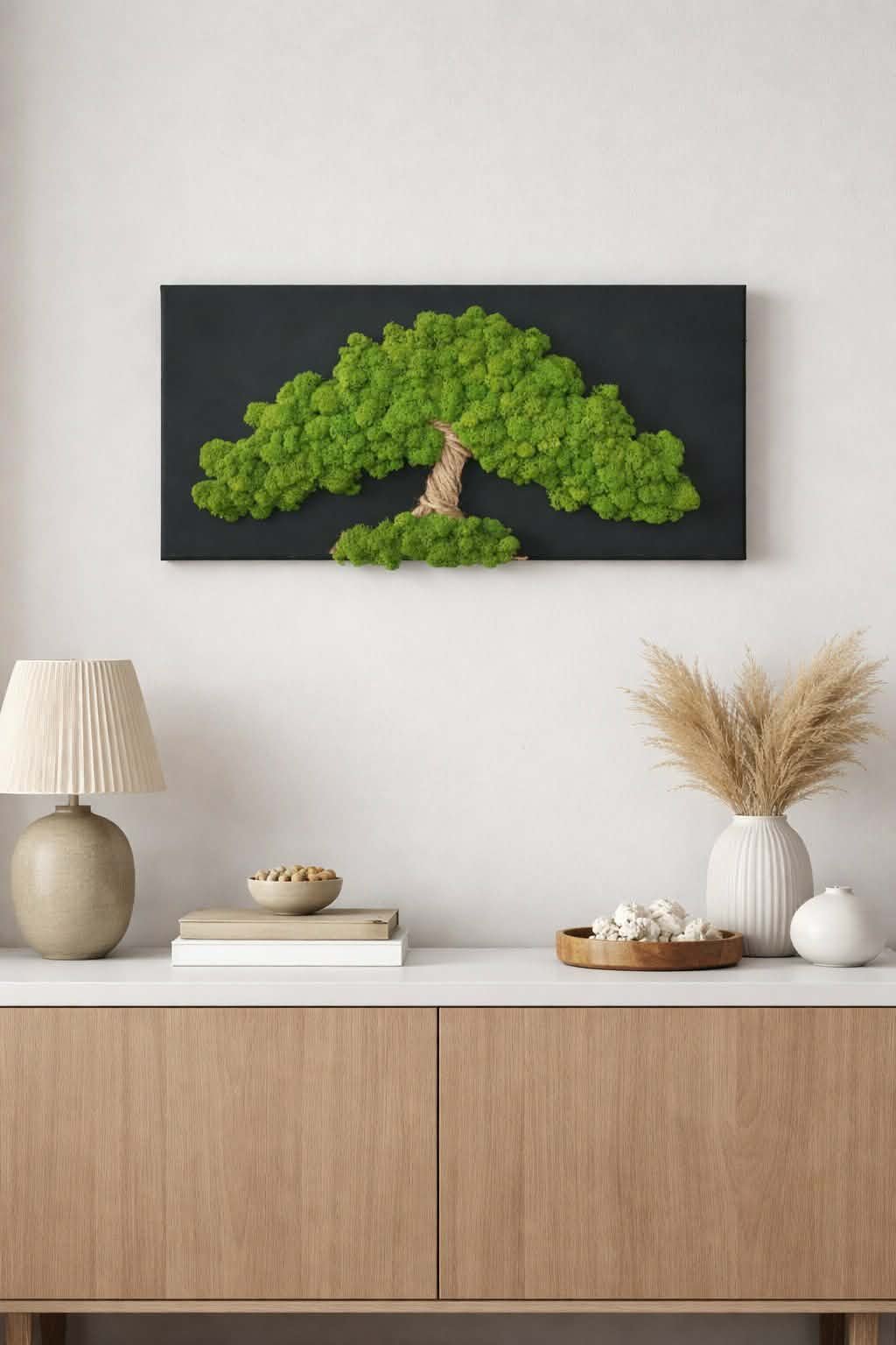 Živý mechový obraz, strom 30x60